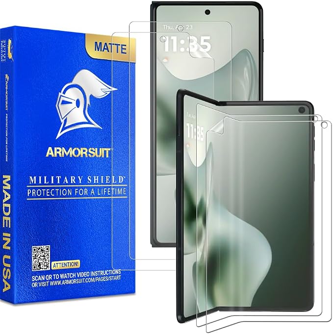 ArmorSuit 2+2 Pack Paper-Feel Texture Screen Protector for Motorola Razr Fold Case Friendly MilitaryShield Matte Film - Made in USA