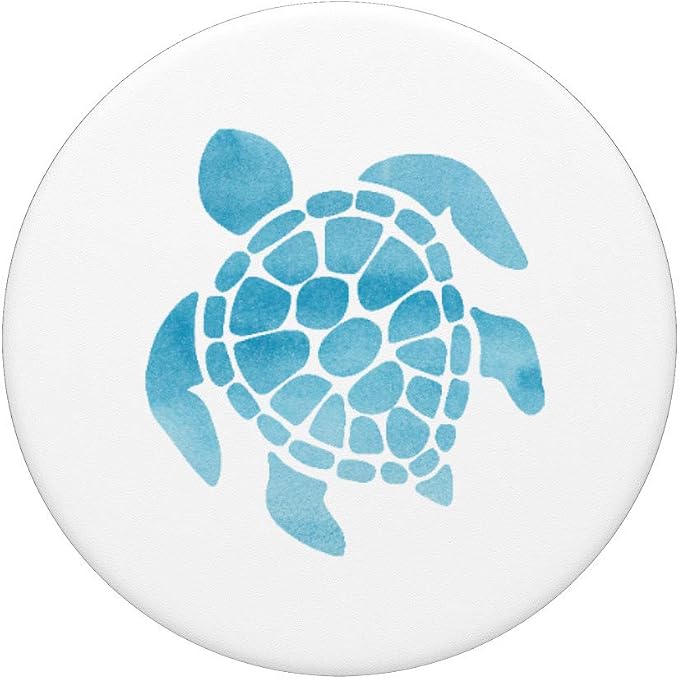 Colorful watercolor Sea turtle designs Blue PopSockets PopGrip: Swappable Grip for Phones &amp Tablets