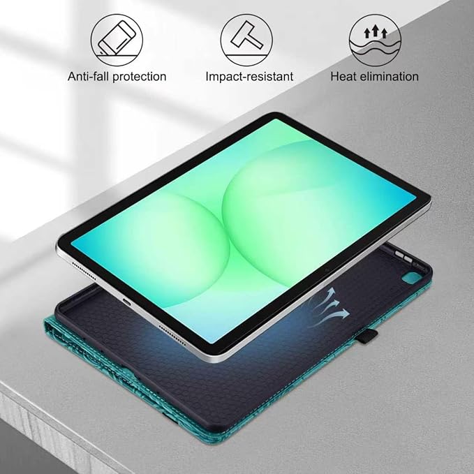 ALILANG Case for Samsung Galaxy Tab A 9.7 inch 2015 Case Model (SM-T550/T555/SM-P550/P555) Multi-Angle Viewing Protective Tablet Cover with Folding Stand &amp Pencil Holder -Blue