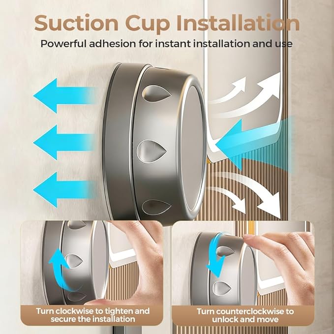 Triangle Suction Cup Corner Shelves, 2026 No Drilling Bathroom Storage Rack, Corner Shower Shelf Suction Cup Shower Caddy Corners Organizer Storage Rack Adhesive with Towel Bar (grey, three-layer)