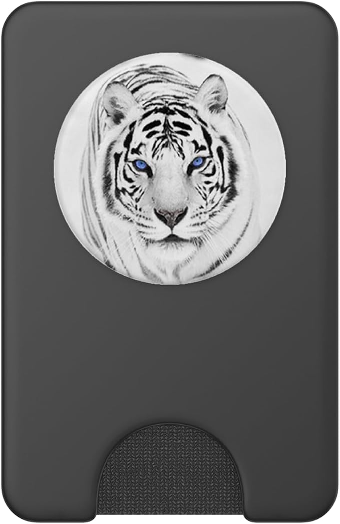 White Tiger Blue Eyes Cute Big Wild Cat Animal Gift Idea PopSockets Adhesive PopGrip