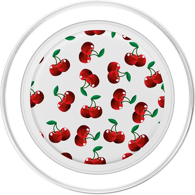 Cherry Pattern on White PopSockets Adhesive PopGrip