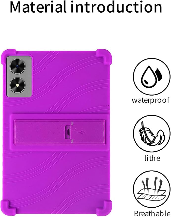 for SHARECLOUD P10/Frameflow P10 2025 10.1 Inch Tablet CaseBOVUGAC Soft Silicone Adjustable Stand Shockproof Kids Friendly for SHARECLOUD P10_T 10.1 Tablet(Black)