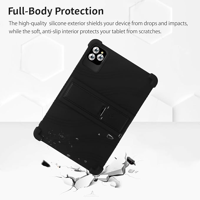 Case for Lebsytb P30 10.1-Inch Tablet – Shockproof Silicone Protective Cover with Kickstand Drop-Resistant Business Style (Black)