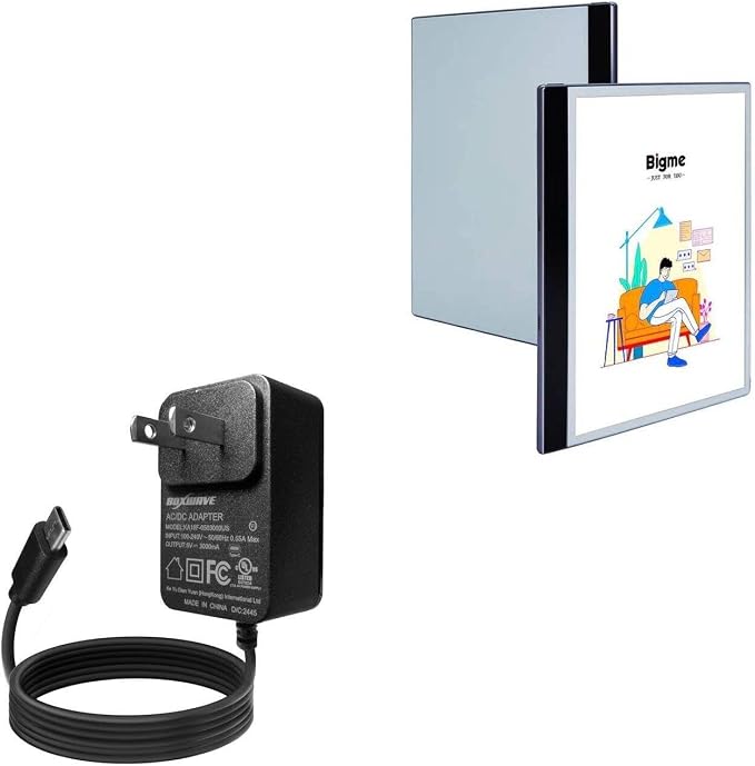 BoxWave Charger Compatible with Bigme Galy (8 in) - Wall Charger Direct (15W) Rapid Charge Your Device with Built-in 3ft Cable