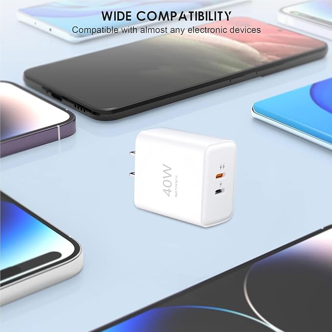 45W USB C Super Fast Charger35W+10W Dual Type C Port Charger Block with 4FT+6FT Type C Charger Cablefor Samsung Galaxy S25/S24/S23/S22/S21/i Phone 17/16/15