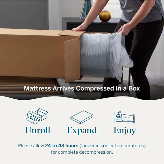 LUCID 10 Inch Memory Foam Mattress - Medium Feel - Infused with Bamboo Charcoal and Gel - Bed in a Box - Temperature Regulating - Pressure Relief - Breathable - Short Queen Size