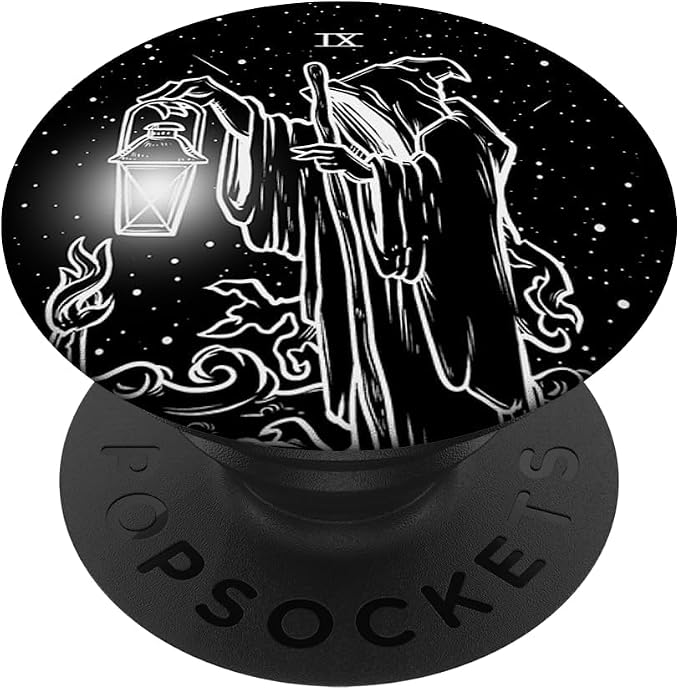 The Hermit Tarot Card Gothic Halloween Grim Reaper Occult PopSockets Adhesive PopGrip