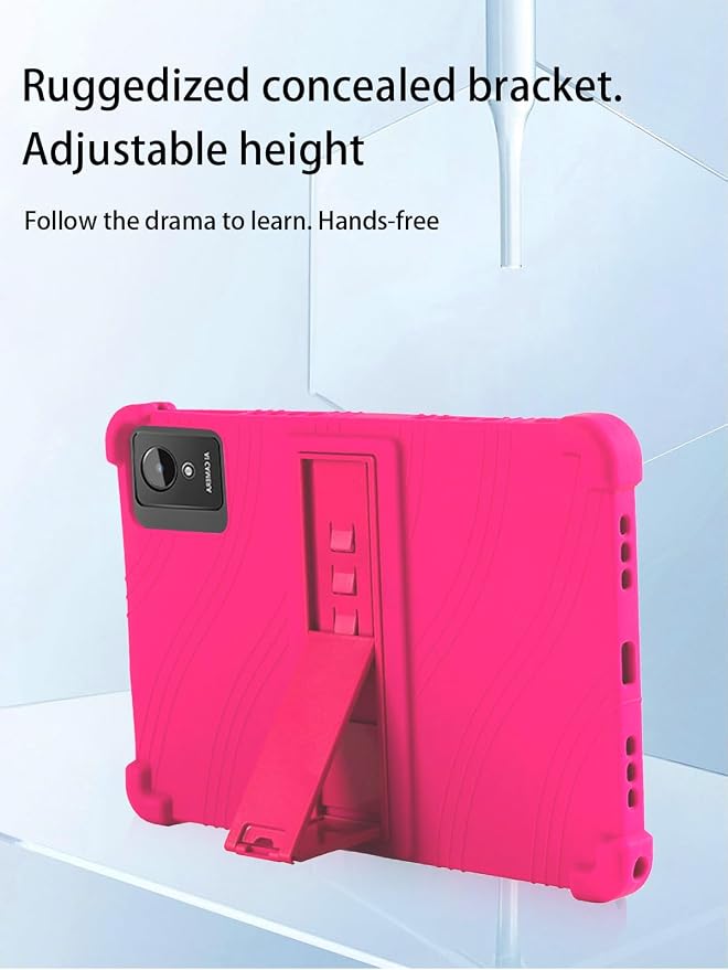 for Aobante K50 Android 15 15 Gaming Tablet10 2.5K Ultra Clear Display Tablet Model CaseSoft Silicone Adjustable Stand Cover Lightweight Kids FriendlyBlack.