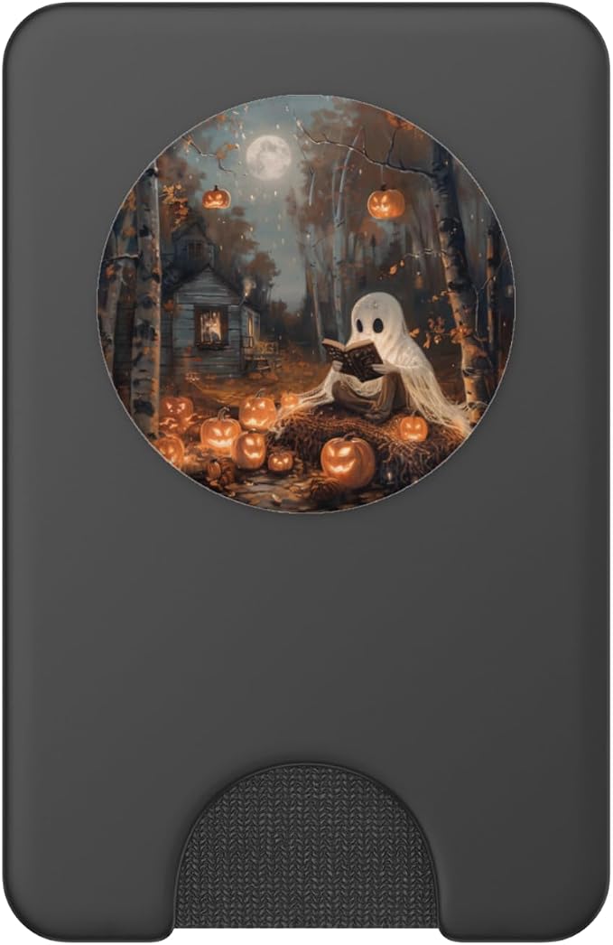 Spooky Halloween Ghost Reading Bookish PopSockets PopGrip for MagSafe