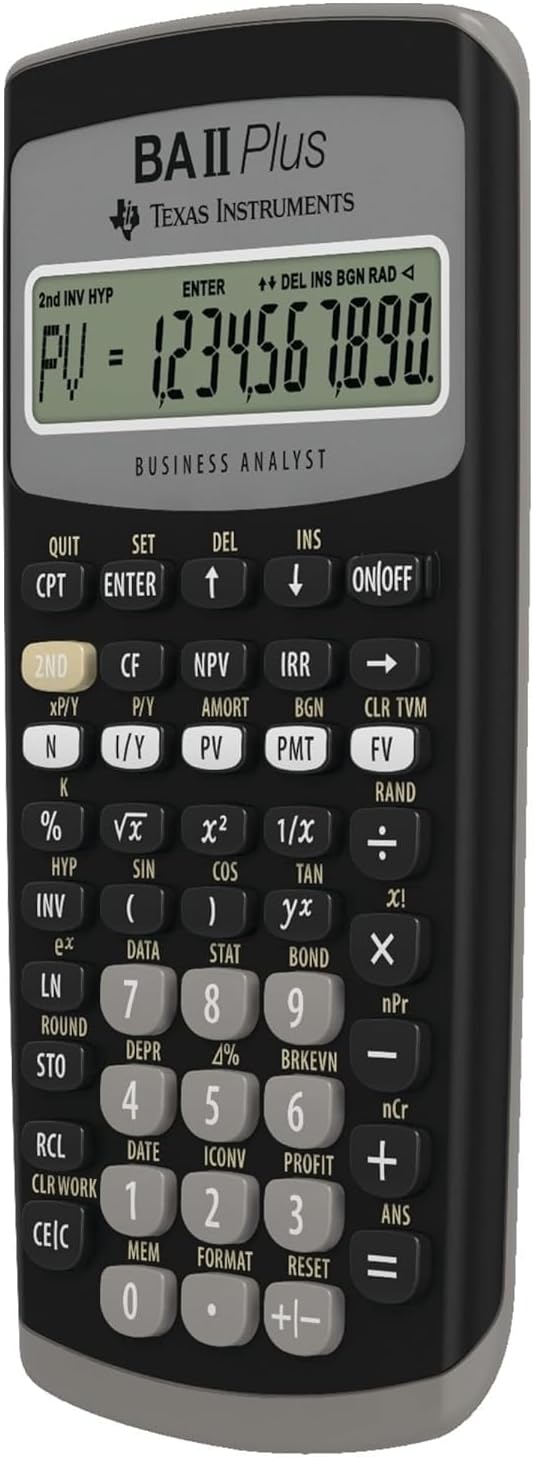 Texas Instruments BAII Plus Financial Calculator, Black