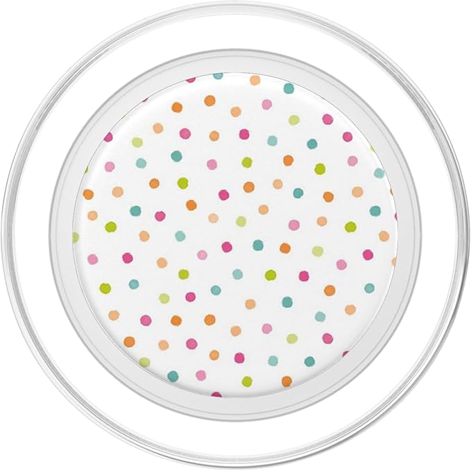 Cute Polka Dot Colorful Pattern Design on White PopSockets Adhesive PopGrip