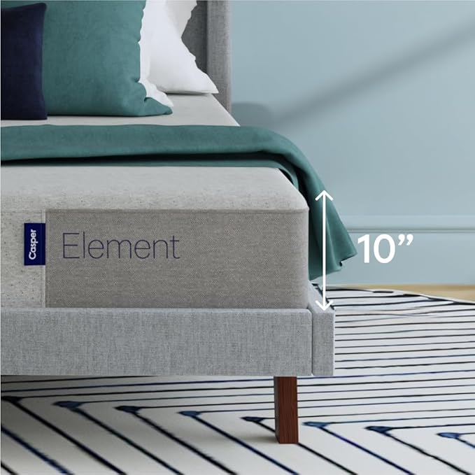 Casper Sleep Element, Medium Firm Twin XL Mattress - Memory Foam + Support - 100-Night Trial - CertiPUR-US Mattress, Grey