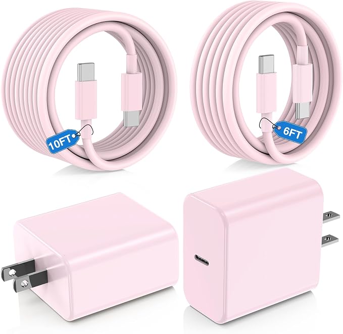 2Pack 65W USB C Charger Block Super Fast Charging Type C Wall Adapter with 3 Port 100W PD Quick Charging for Samsung Galaxy S26/S25 Ultra iPhone 17/16/15 Pro Max iPad Pro/Air &amp MacBook Pro/Air
