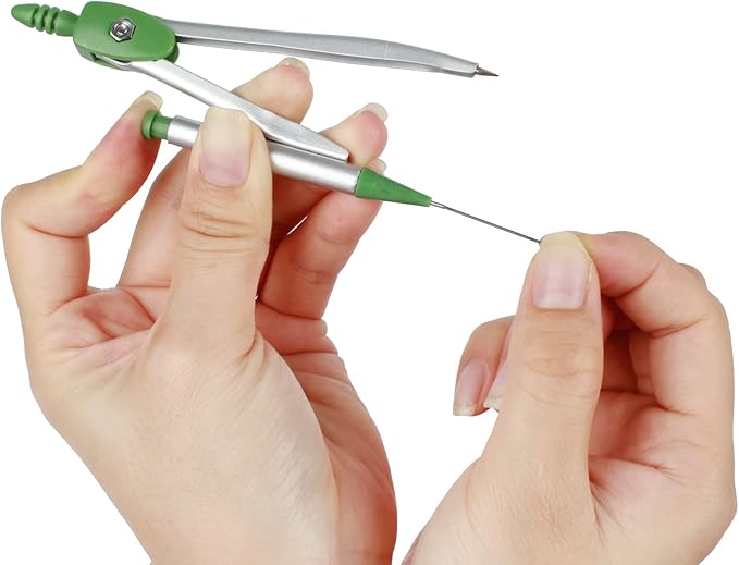 LABANCA 8 Pcs Compass Set with Protractor Rulers Pencil for Math Geometry (06970Green)