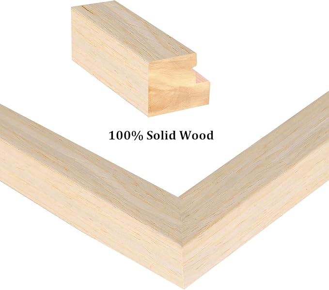 Egofine A4 Picture Frame Made of Solid Wood with Plexiglass, Display Pictures 4x6/6x8 with Mat or A4 Without Mat for Tabletop and Wall Mounting, Oak Wood