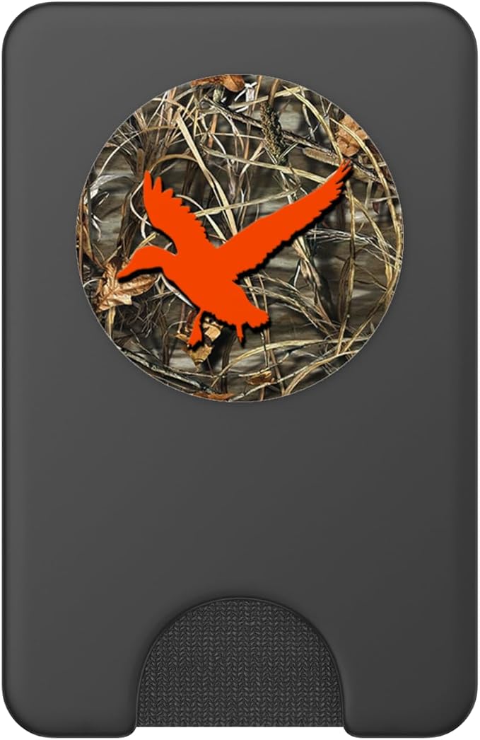 Duck Hunting Orange Brown Camouflage Camo Background PopSockets Adhesive PopGrip