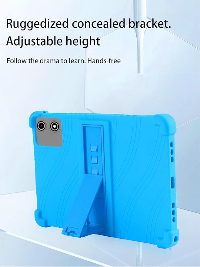 for YLEEBG P30 Android 15 Gaming Tablet10.1 2.5K Ultra Clear Display Tablet Model CaseUYRUREL Soft Silicone Adjustable Stand Cover Lightweight Kids FriendlyBlack.
