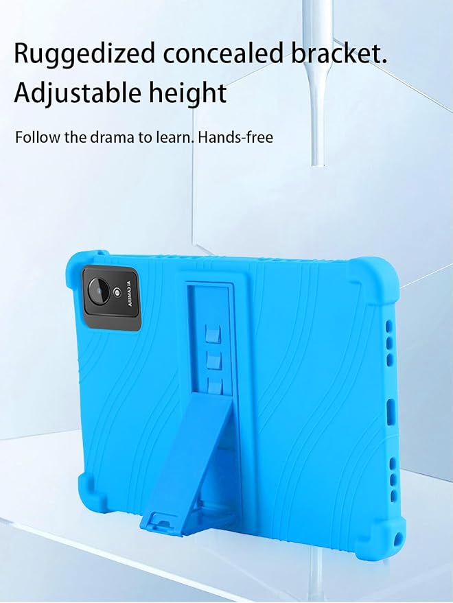 for Aobante K50 Android 15 15 Gaming Tablet10 2.5K Ultra Clear Display Tablet Model CaseSoft Silicone Adjustable Stand Cover Lightweight Kids FriendlyBlack.