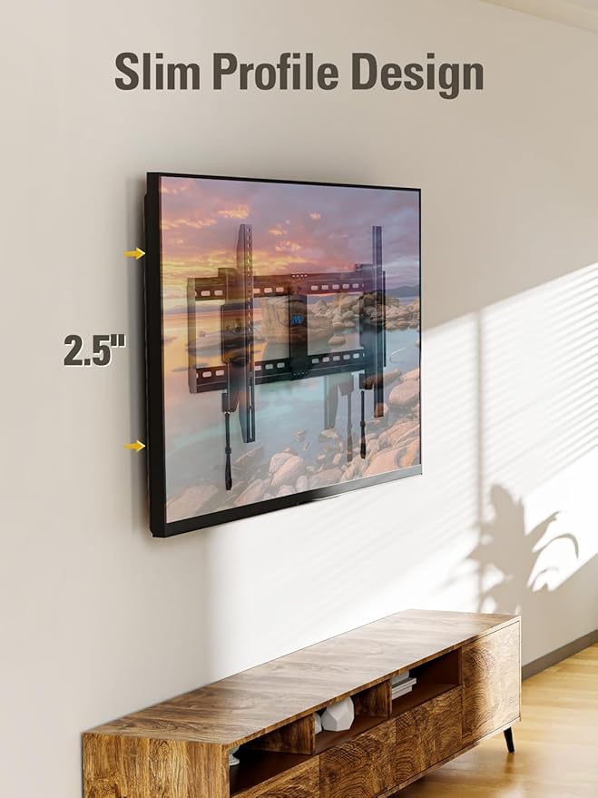 Mounting Dream TV Wall Mount for 42-86" TVs, Tilting TVs Mount with Level Adjustment Fits 16", 18", 24" Studs Easy for Centering, Wall Mount TV Bracket Max VESA 800x400mm, 120 LBS Loading, MD2263-XLK