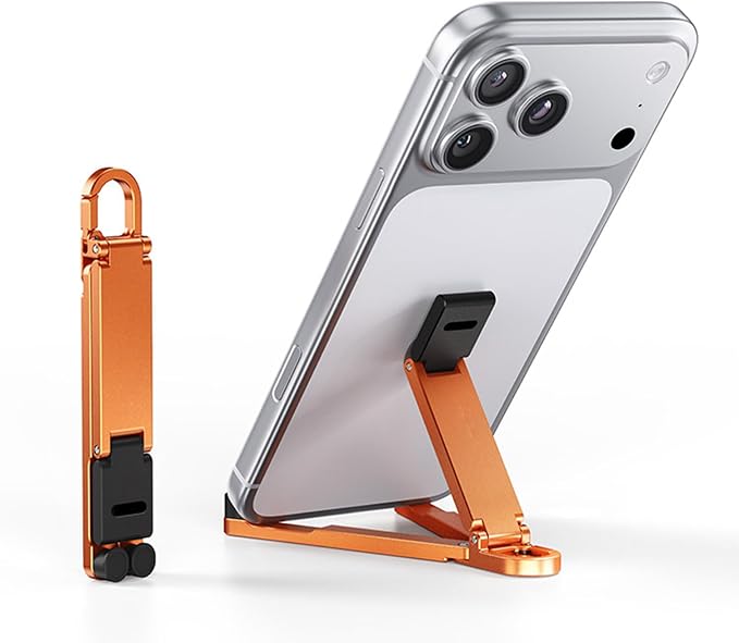 Aluminum Keychain Phone Stand Foldable and Portable with Full Rotation for Stable Hands Complimentary Viewing Multi Phone Mount
