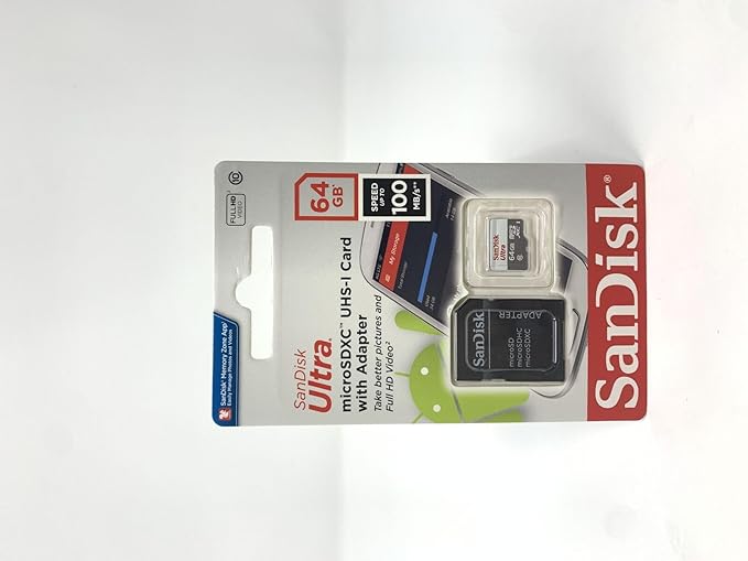 SanDisk Ultra 64GB UHS-I/Class 10 Micro SDXC Memory Card With Adapter- SDSDQUAN-064G-G4A [Old Version]
