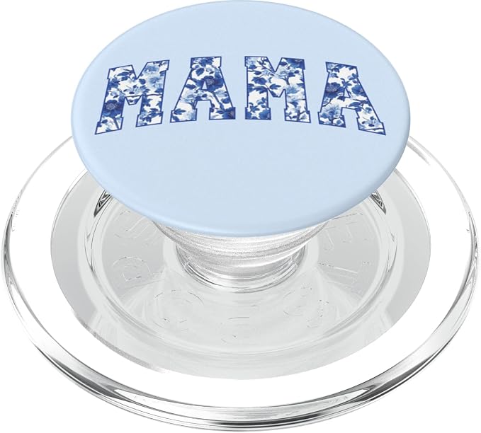 Mama Blue Chinoiserie Floral PopSockets PopGrip for MagSafe