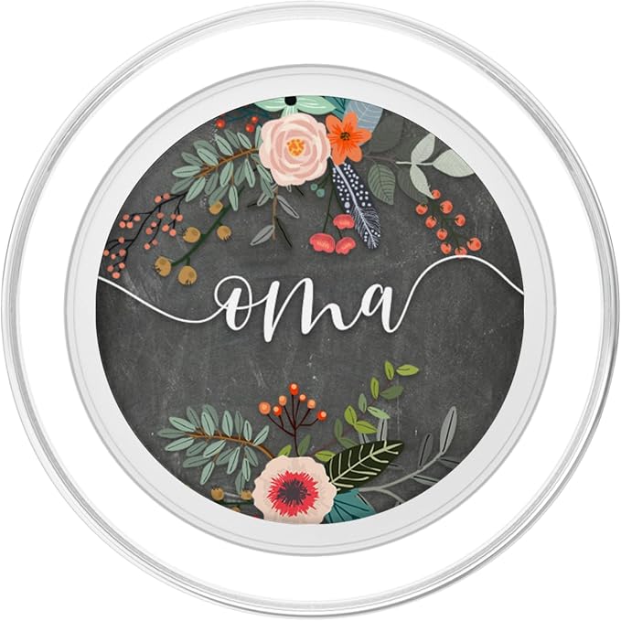 Oma - Cute Floral Mother's Day Gifts for Grandma PopSockets PopGrip: Swappable Grip for Phones &amp Tablets PopSockets Standard PopGrip