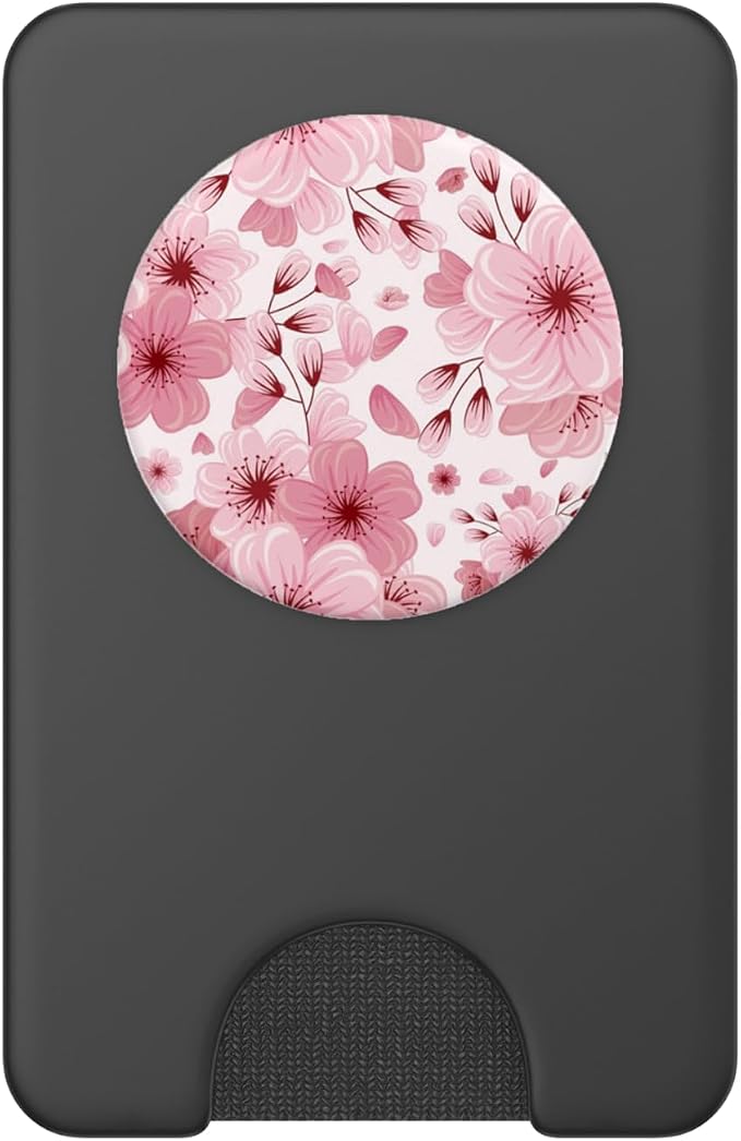Pink Cherry Blossom Floral Pattern PopSockets PopGrip for MagSafe