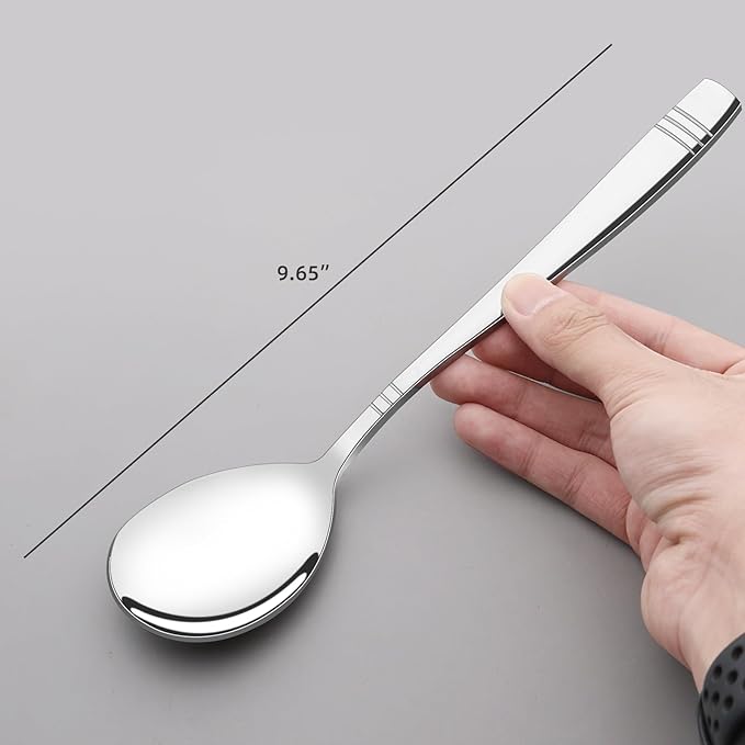 Yesdate Large Stainless Steel Serving Spoons, 6-Piece Set