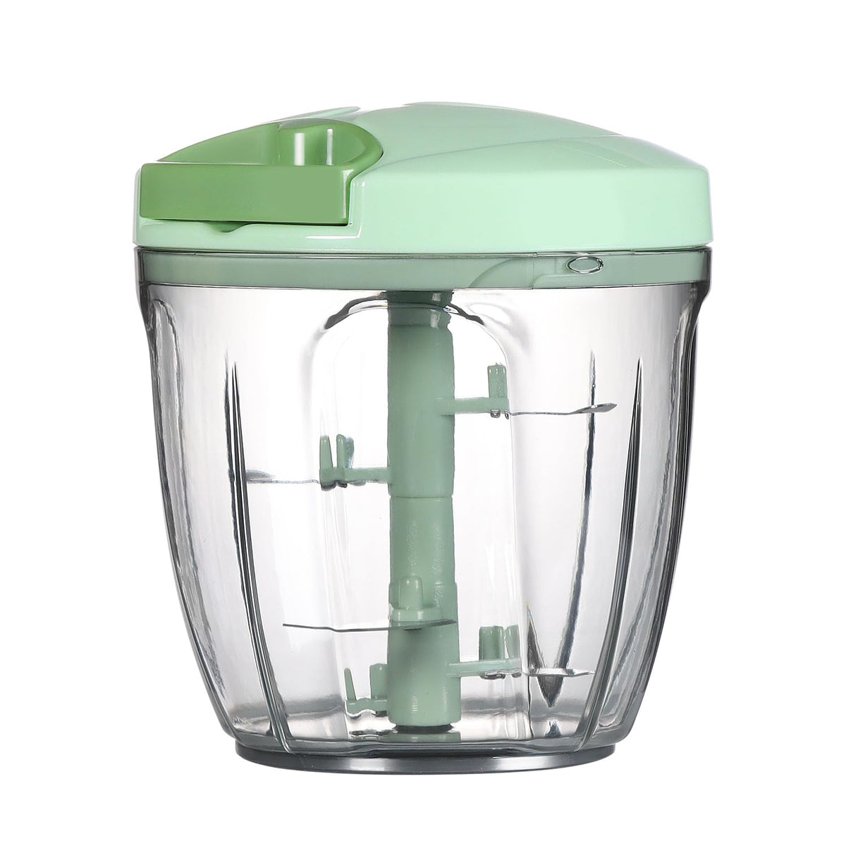 Ourokhome Manual Food Processor Vegetable Chopper, Portable Hand Pull String Garlic Mincer Onion Cutter for Veggies, Ginger, Fruits, Nuts, Herbs, etc., 500ml, Blue