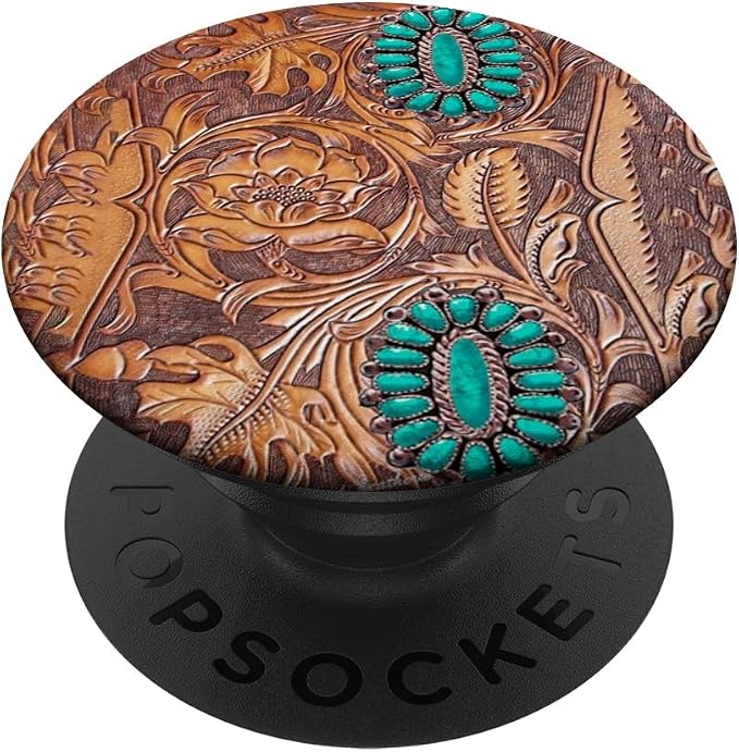 Rustic Turquoise Brown Cowboy Tribal Western Country PopSockets Adhesive PopGrip