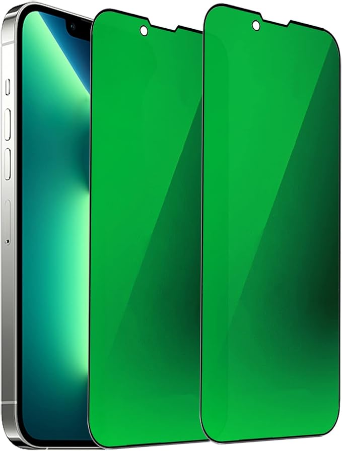 2 Pack Anti-Blue Privacy Tempered Glass Suit for iPhone 11 / iPhone XR Mirror Anti-Spy Screen Protector Anti-Peeping Film Electroplated 9H Hardness Anti-scratch 6.1 inch(Green)