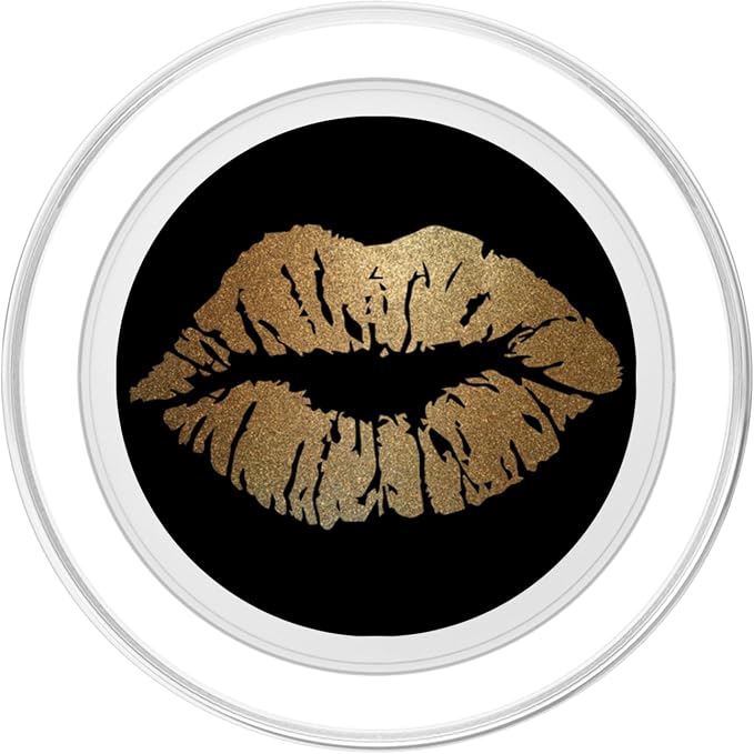 Gold Lips Black PopSockets Adhesive PopGrip