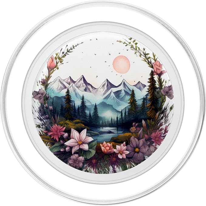 Boho Chic Floral Wreath Forest Nature Mountain Cute Pastel PopSockets PopGrip for MagSafe