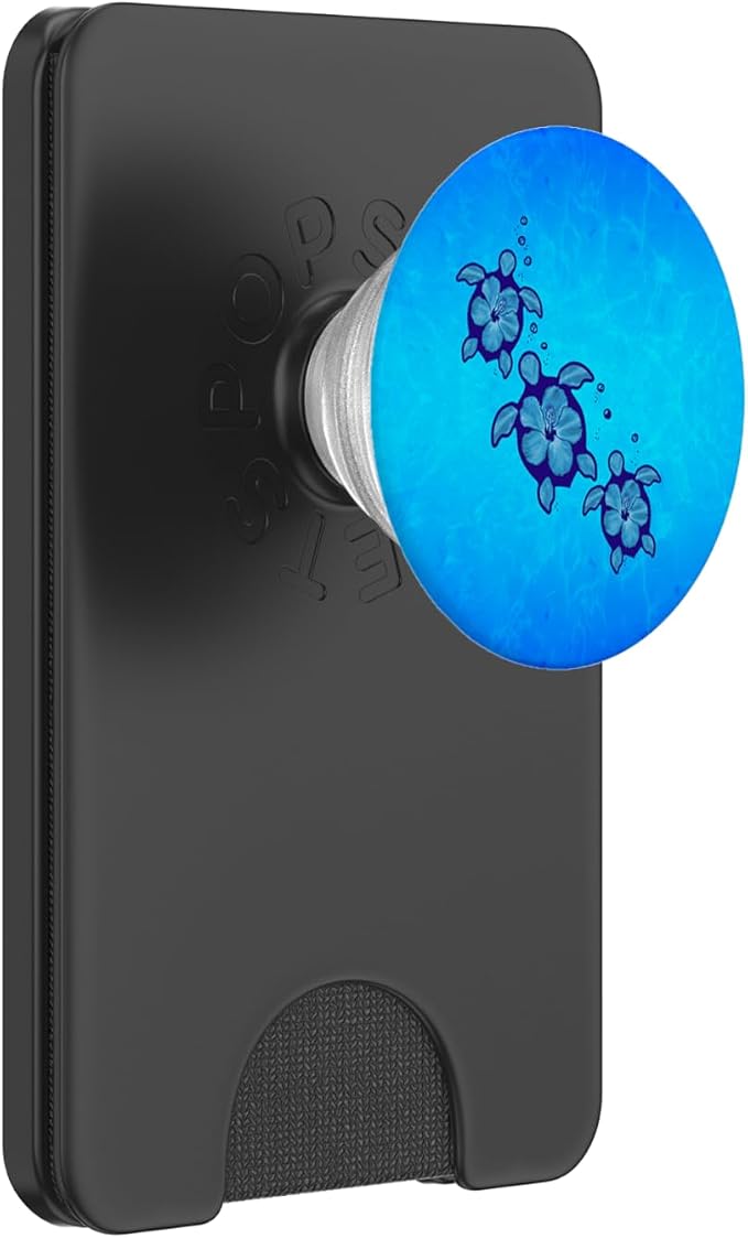 MacDonald Creative Studios Hawaiian Honu Sea Turtles PopGrip - Black Animal Print Ocean PopSocket for iPhone 11