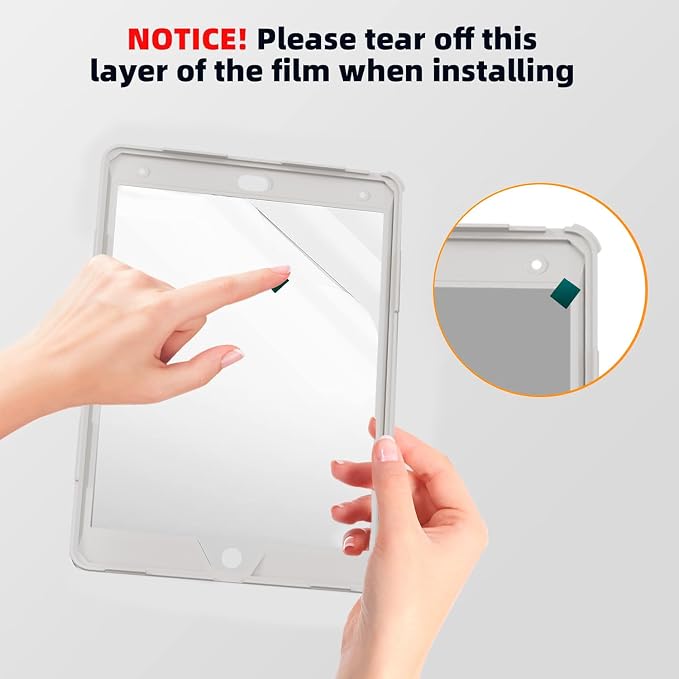 Case for iPad 9th/8th/7th Generation-Built-in Screen Protectorwith Pencil Holder&amp360°Rotating Hand StrapShoulder StrapCase for iPad 10.2 inch 2021-2019(Black)