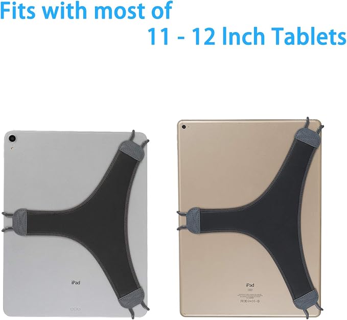 TFY Security Soft PU Hand Strap Holder for Tablets Black | Compatible with iPad pro 12.9 | Anti-drop protection | Works with/without case | Ideal for in-car use