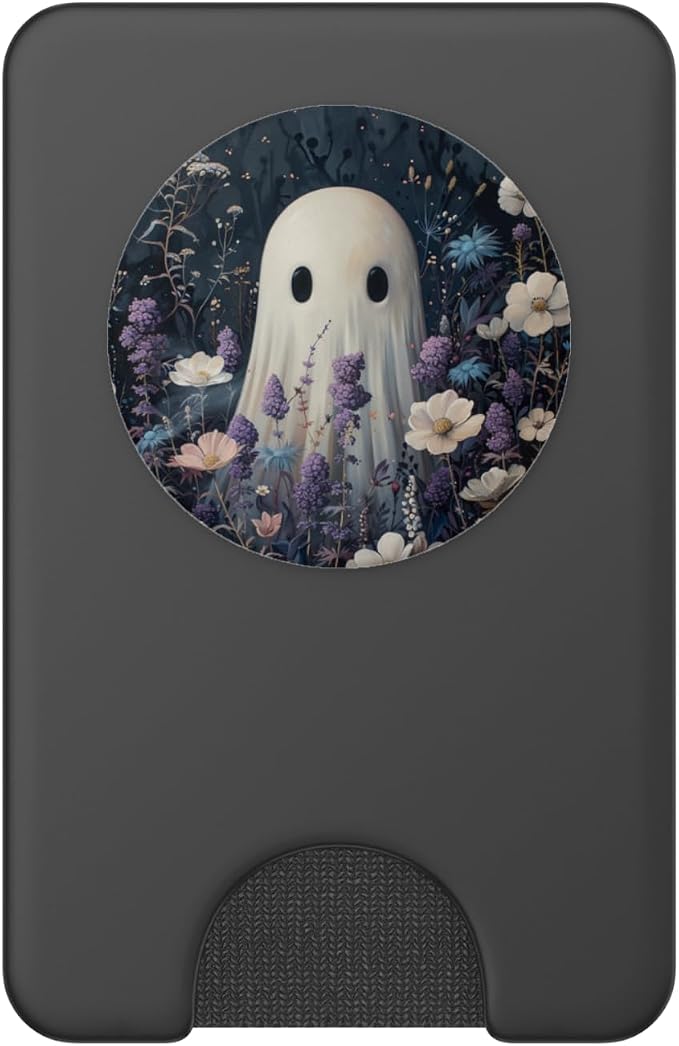 Spooky Ghost Floral Purple Wildflower PopSockets Adhesive PopGrip