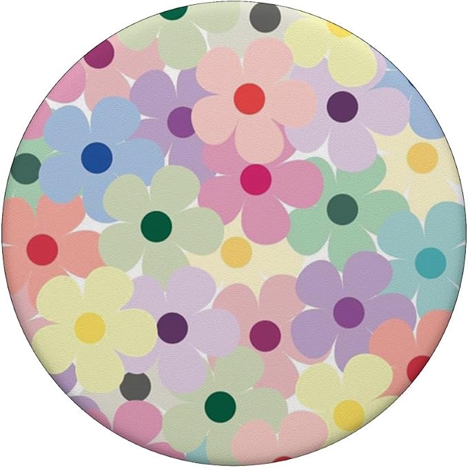 Pastel Colorful Floral Flowers Pattern PopSockets PopGrip for MagSafe