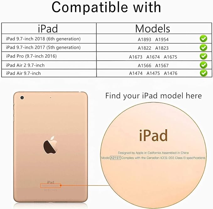 Kids Case for iPad 5th/6th Generation 9.7-inch 2017/2018 Release Lainergie iPad Air 2 Case with Screen Protector iPad Pro 9.7 Protective Cover Case Lightweight Shockproof with Handle Stand Black