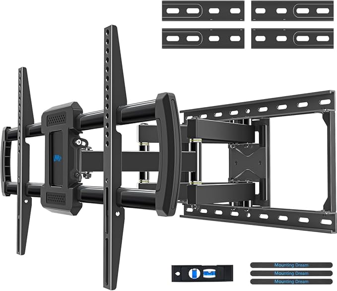 Mounting Dream UL Listed Full Motion TV Wall Mount for Most 42-84'' TVs, TV Mount with Premium Ball Bearing Design for Smooth Extension and Swivel, Max VESA 600x400mm, 100LBS, Up to 24'' Wood Stud