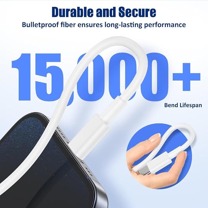 i Phone 17/16 Charger Fast Charging 3-Pack 20W Type C Charger[3+6+10FT] USB C Wall Charger Cables for iPhone 16/15/15 Plus/15 Pro Max iPad Pro/Air/AirPods/Samsung