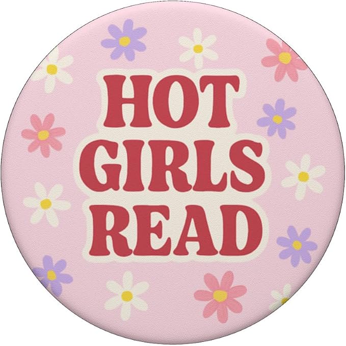 Hot Girls Read Pink Library Design PopSockets PopGrip for MagSafe