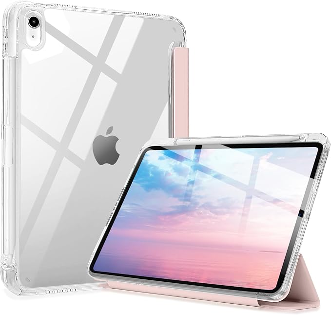 Case for iPad 9/8/7 Gen Case(2021/2020/2019)- Shockproof Cover with Built-in Pencil Holder- Smart Auto Sleep/Wake - Perfect for Students at Home/School-Pink