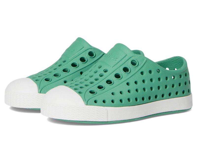 Native Shoes Unisex-Kids Jefferson Sneakers, Alpine Green/Shell White, 3 Little Kid