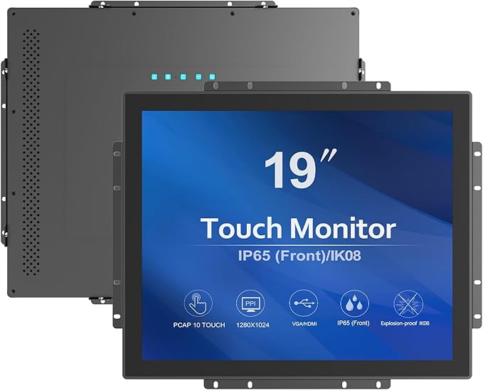 GreenTouch High Brightness 19 Inch 10 Points Open Frame PCAP Touchscreen Monitor - Outdoor Industrial Touch Display -16:9 -TFT LCD