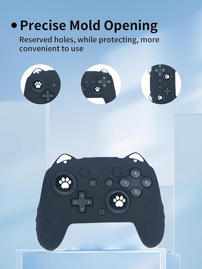 Case for Nintendo Switch 2 Pro ControllerUYRUREL Premium Sillence MaterialShock-Absorbing and Anti Drop Protection Soft Shellwith Stickers and Thumb GripsBlack.