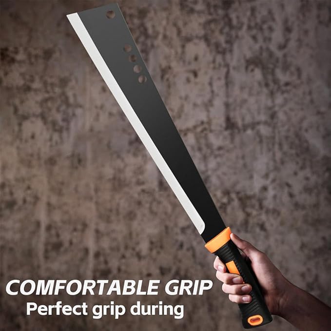 Machete for Yard Work and Cutting Trees Heavy Duty Machetes Brush Clearing Sickle Knife with Cold Steel Blade, Hand Harvest Sickle for Weeding Gardening