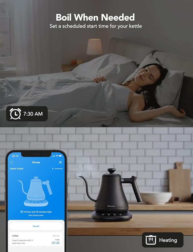 Govee Smart Electric Kettle, WiFi Variable Temperature Gooseneck Tea Kettle